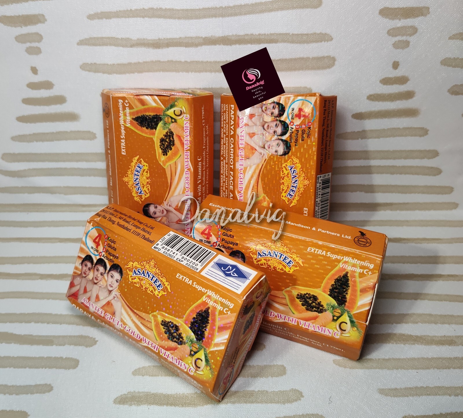 4 Bars x 125g Soap Vitamin C Gluta Gold Asantee Face And body Brightening Soap