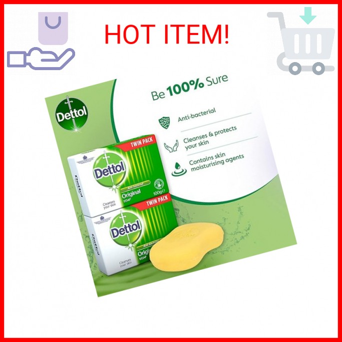 Dettol Anti Bacterial Original Soap 100g Twin Pack Dermatologically Tested