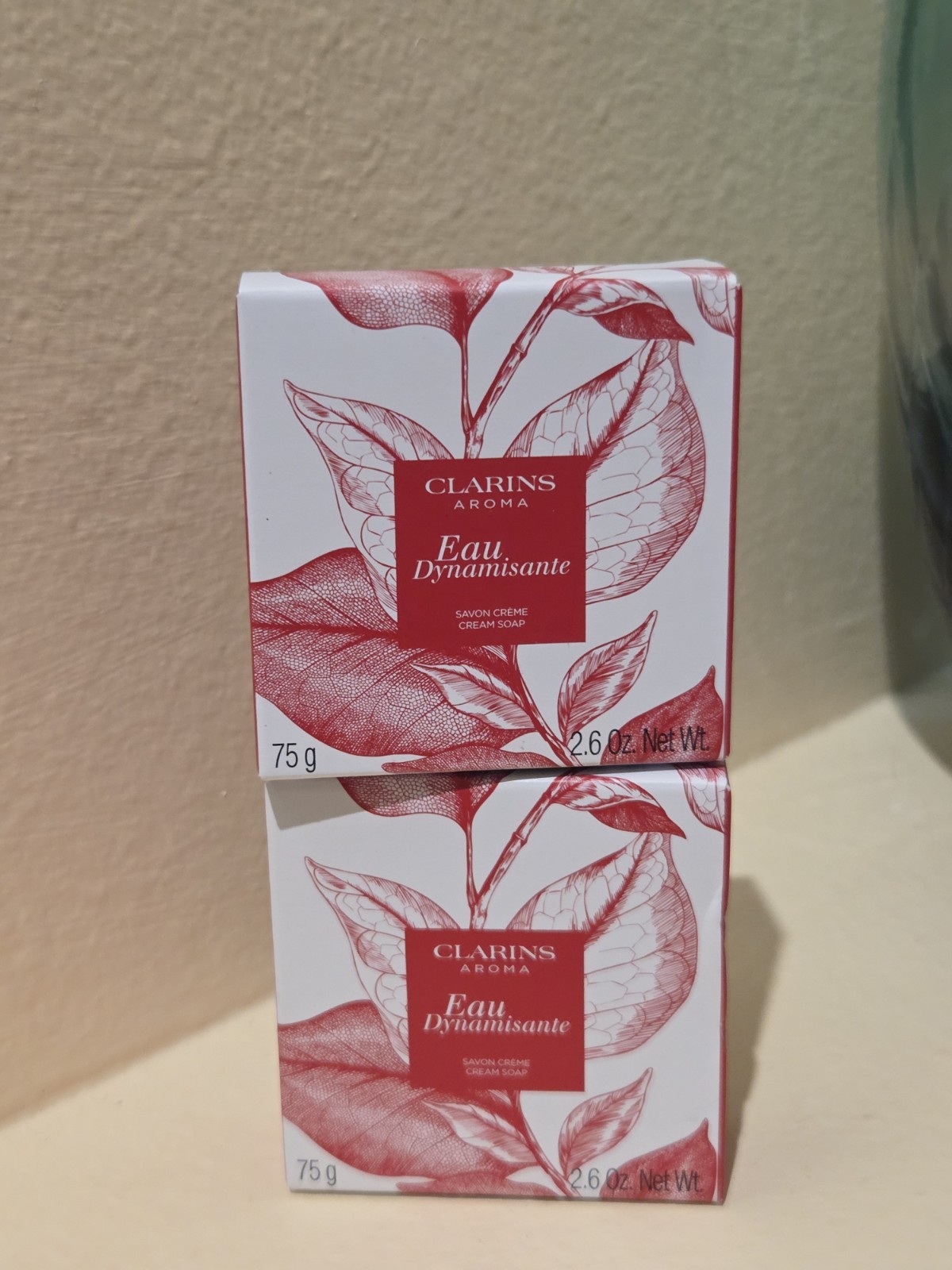 Clarins Aroma Eau Dynamisante Cream Soap 75g 2.6 oz x2 New Sealed Bundle