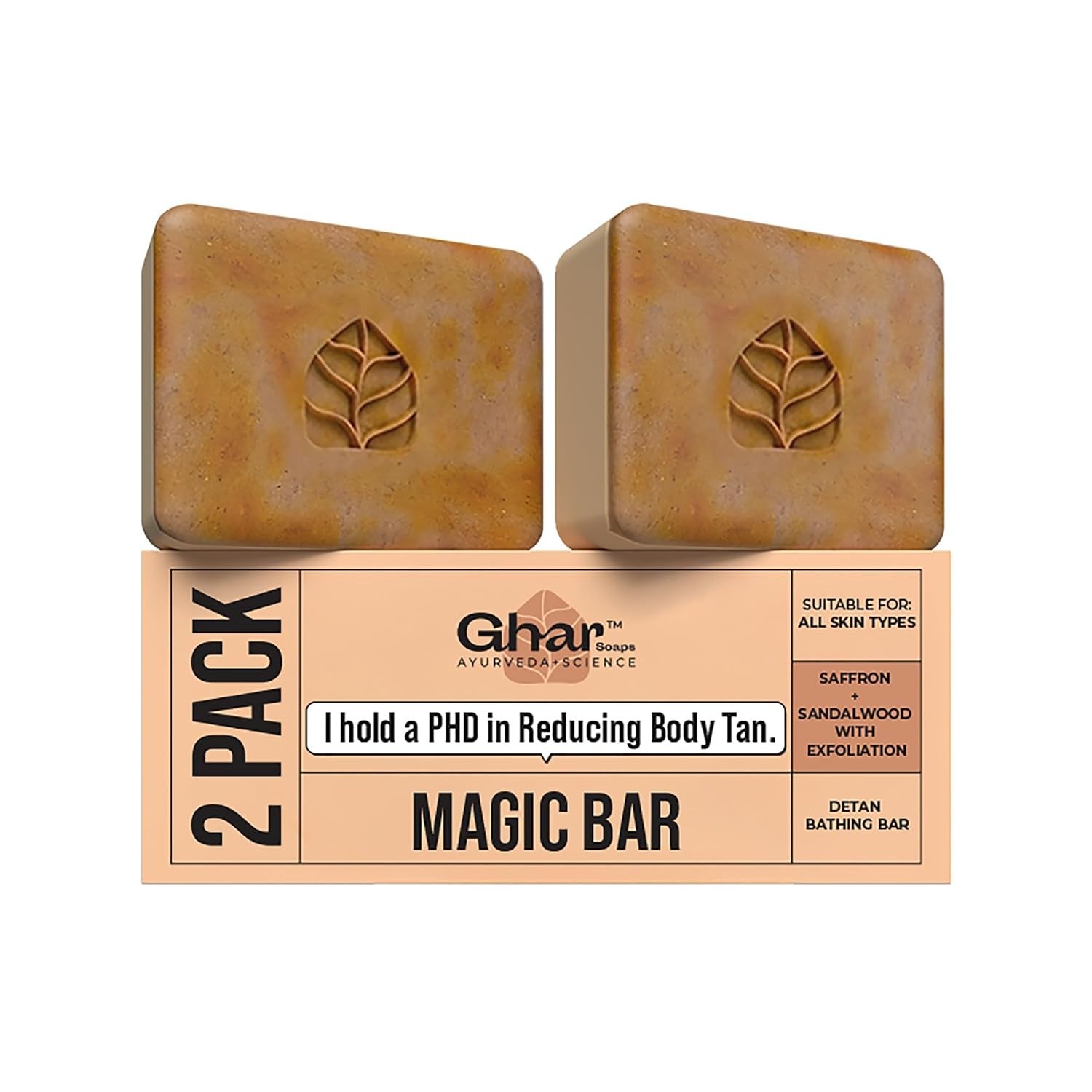 Ghar Soaps Sandalwood & Saffron Magic Bar For Bath 100g each