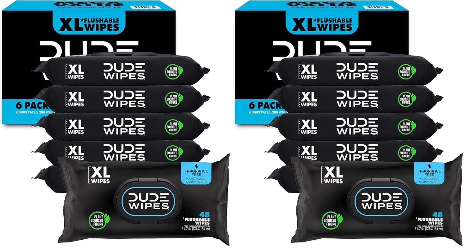 Ultra Soft Extra-Large Flushable Wipes – Hypoallergenic & Septic Safe, 576 Count