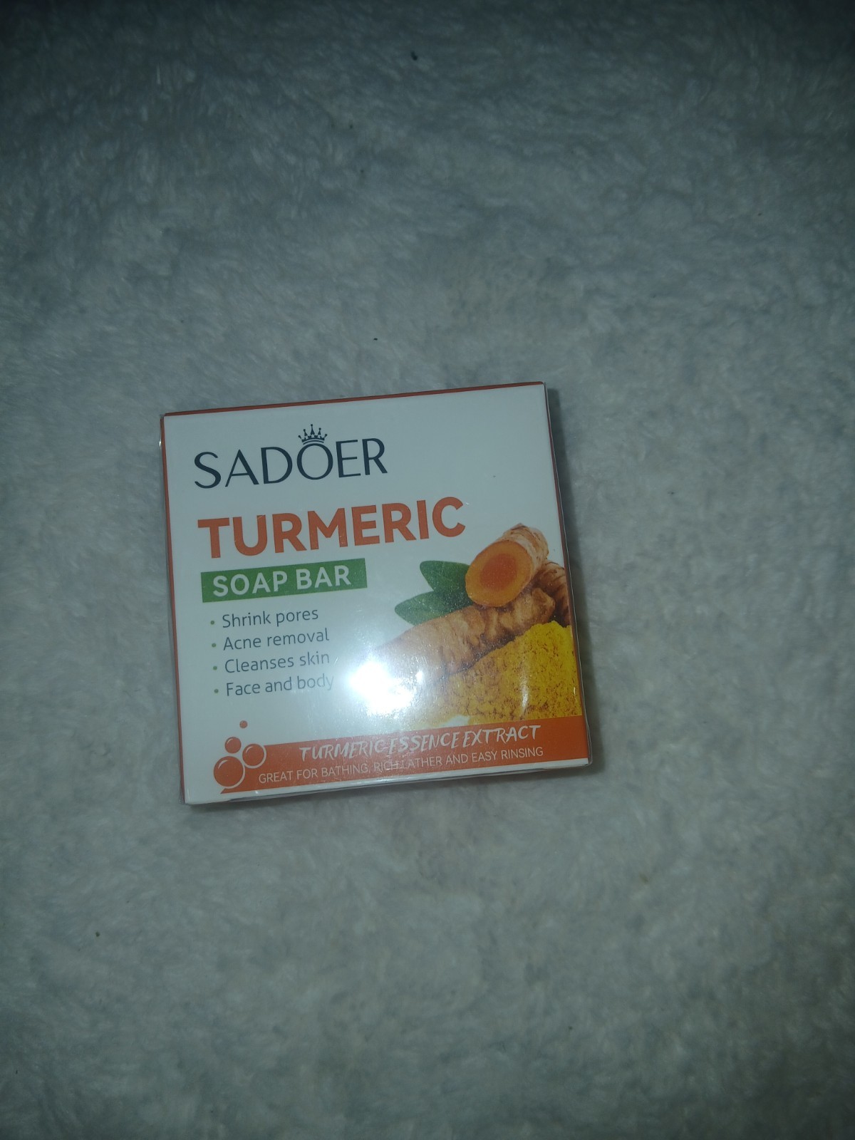 SADOER Turmeric Soap Bar Cleansing for Face & Body Acne Skin 1 oz