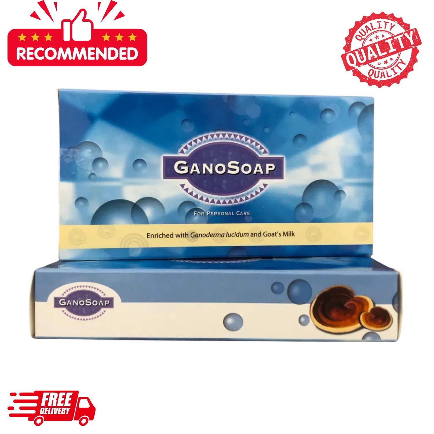 1 Box (2 bar/box) Gano Excel Soap with Ganoderma & Goat Milk Smooth Healthy Skin