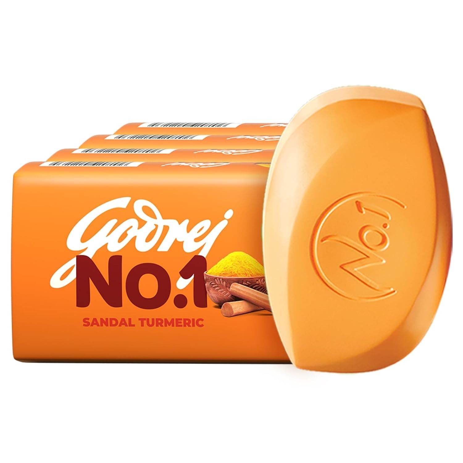 4 x Godrej No. 1 Bathing Soap Sandal & Turmeric Grade 1 Soap 150gm free shippin