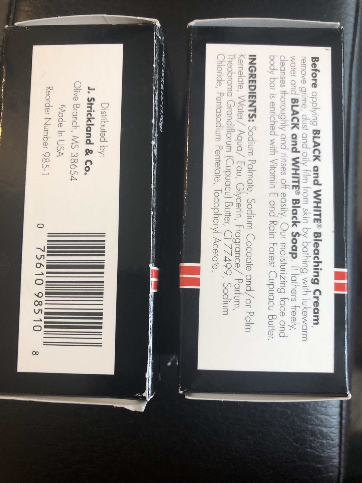 Genuine Black & White Black Soap Enriched Vitamin E, Cupuacu Butter, 2ea 6oz