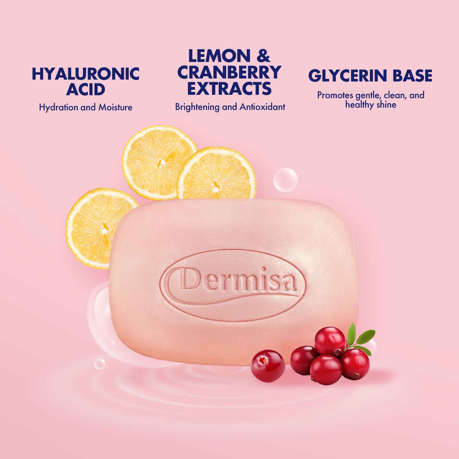 Dermisa Super Plus Brightening Bar Soap with Hyaluronic 3 Ounce (Pack of 3)