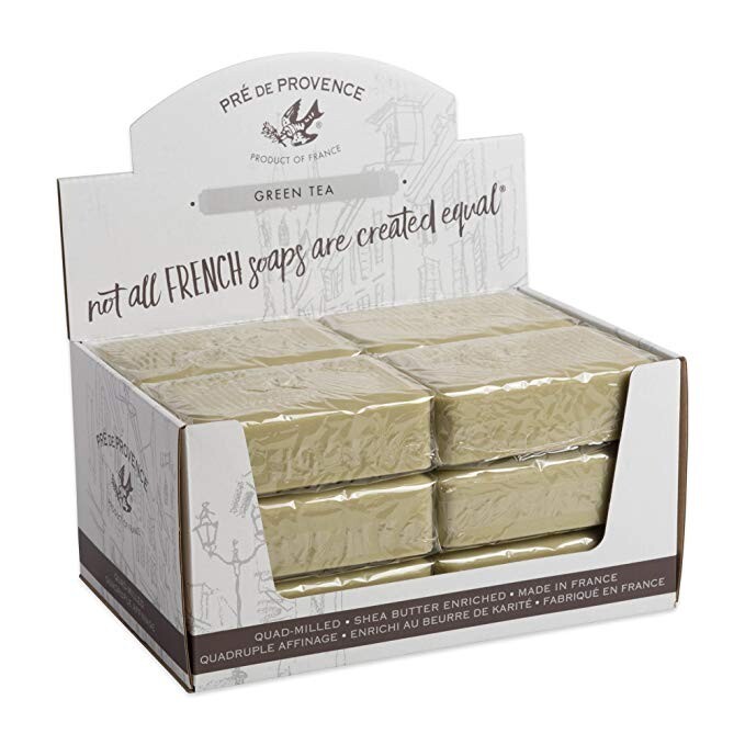 Pre de Provence GREEN TEA Case 12 x 250 Gram French Soap Bath Bars Shea Butter