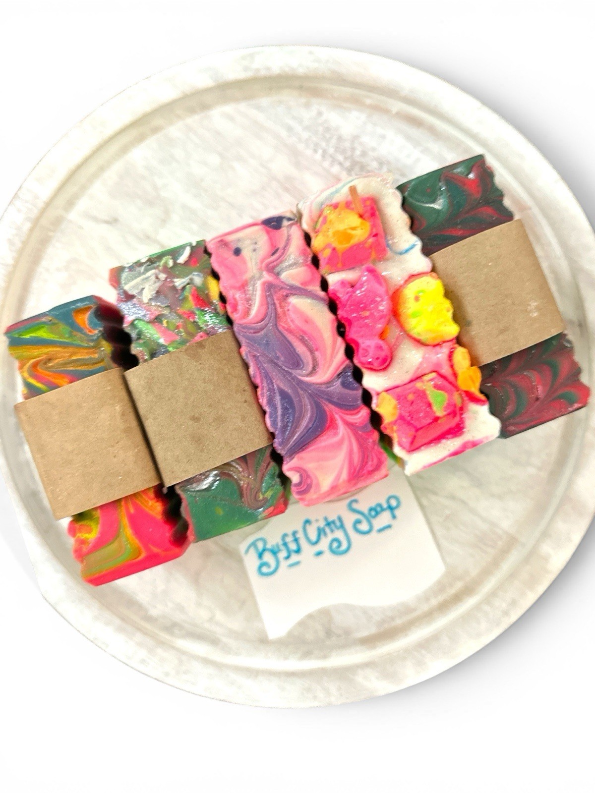 Lot of 5 Buff City Soap Bars Mixed Assortment New & Unused