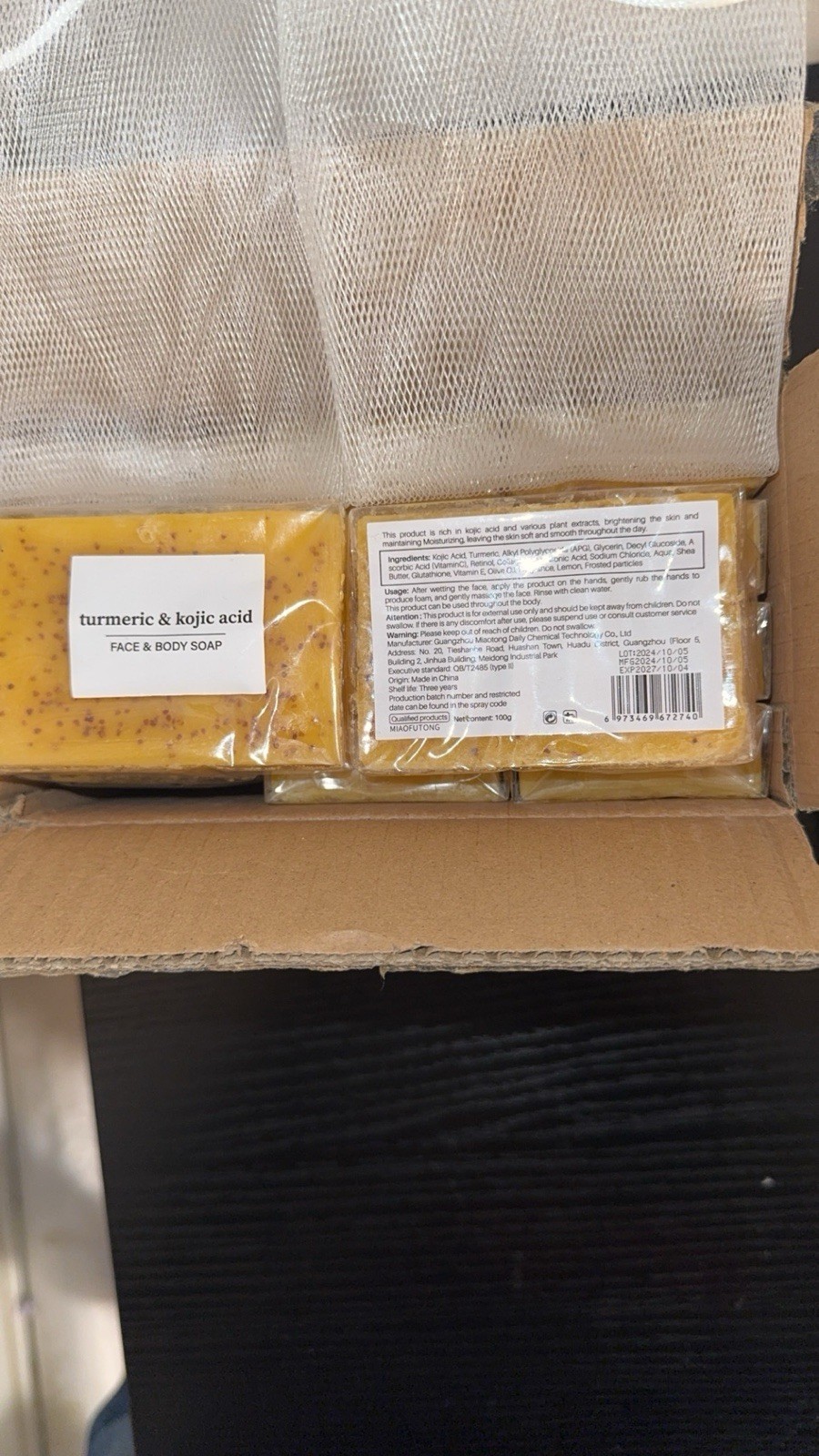 14-piece Turmeric Kojic Acid Brightening Soap Skin Lighten Dark Spots Helps Acne