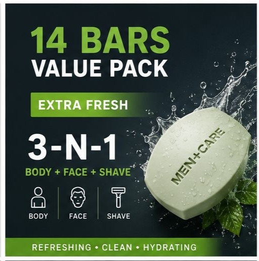 Dove Men+Care Extra Fresh Bar Soap 3-in-1 14 Bars 3.75 oz Body Face Shave