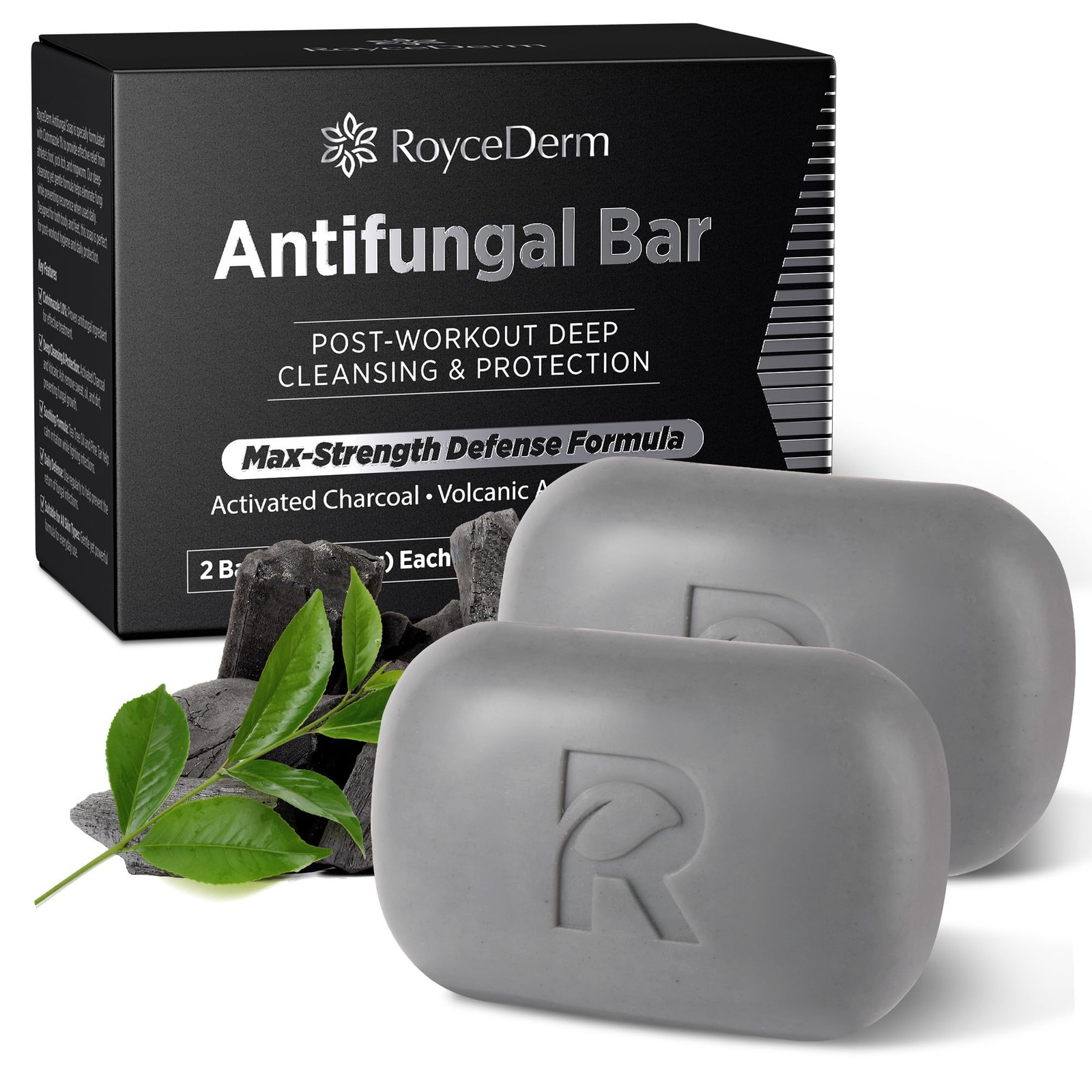 Roycederm Antifungal Soap for Active Skin – 4 Ounce (Pack of 2), Black