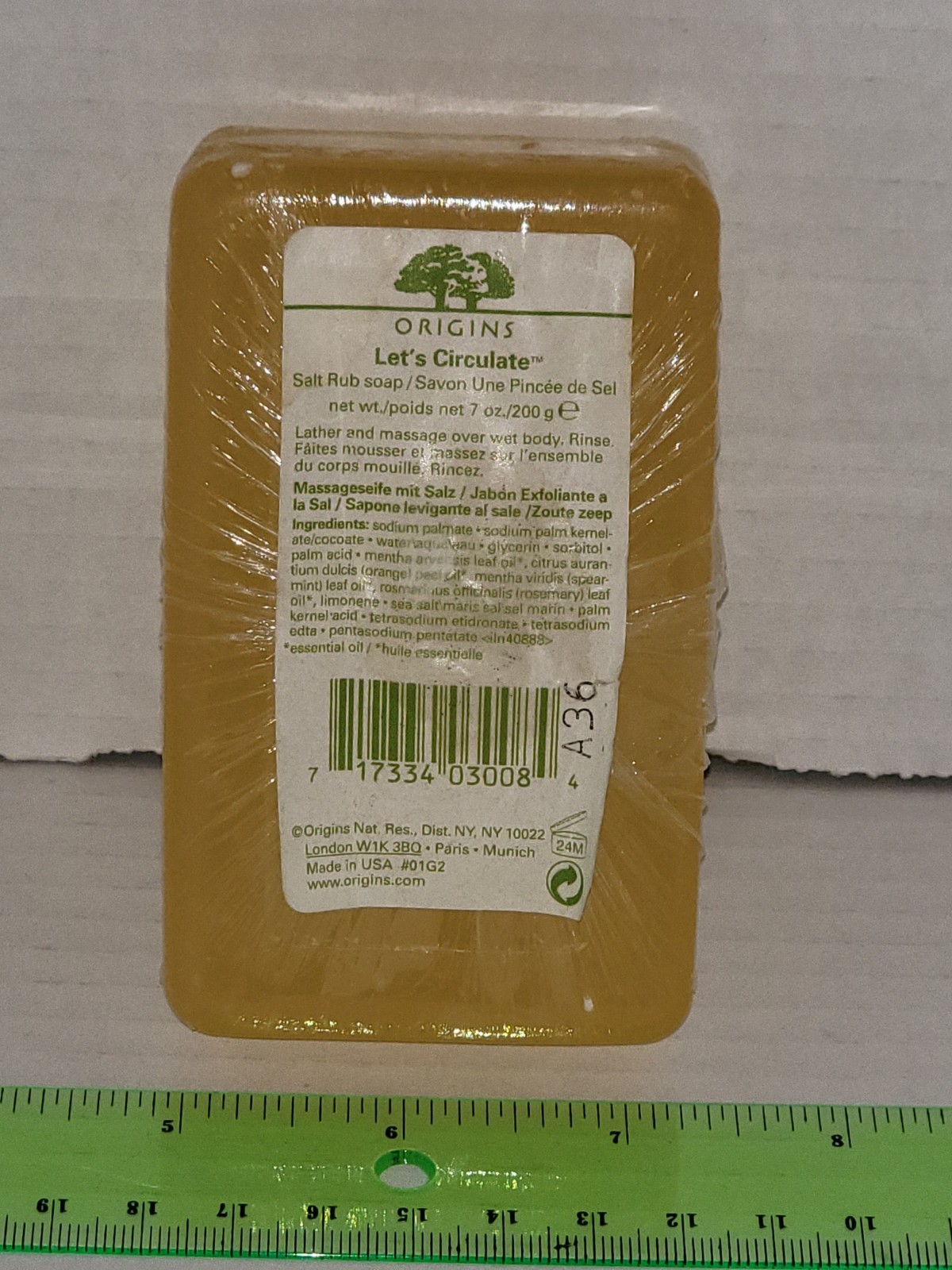 Origins Let’s Circulate Salt Rub Soap Bar 7oz NEW