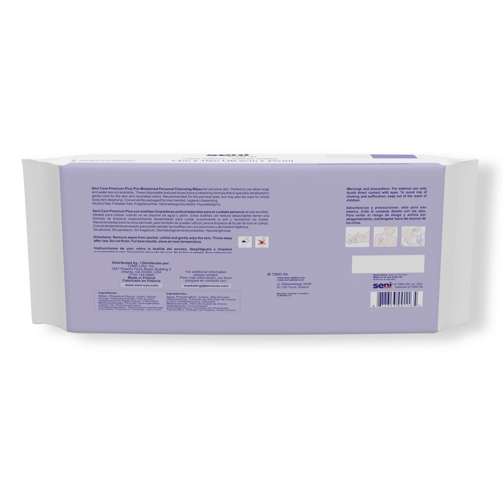 Seni Care Personal Cleansing Wipe 10 x 12″ S-WP48-C11 1 Pack 48 Wipes