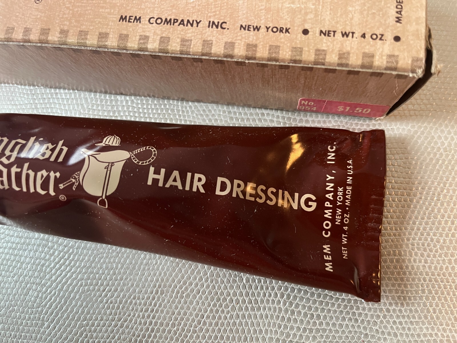 Vintage English Leather Soap on a Rope & Hair Dressing Tube BRAND NEW OLD STOCK