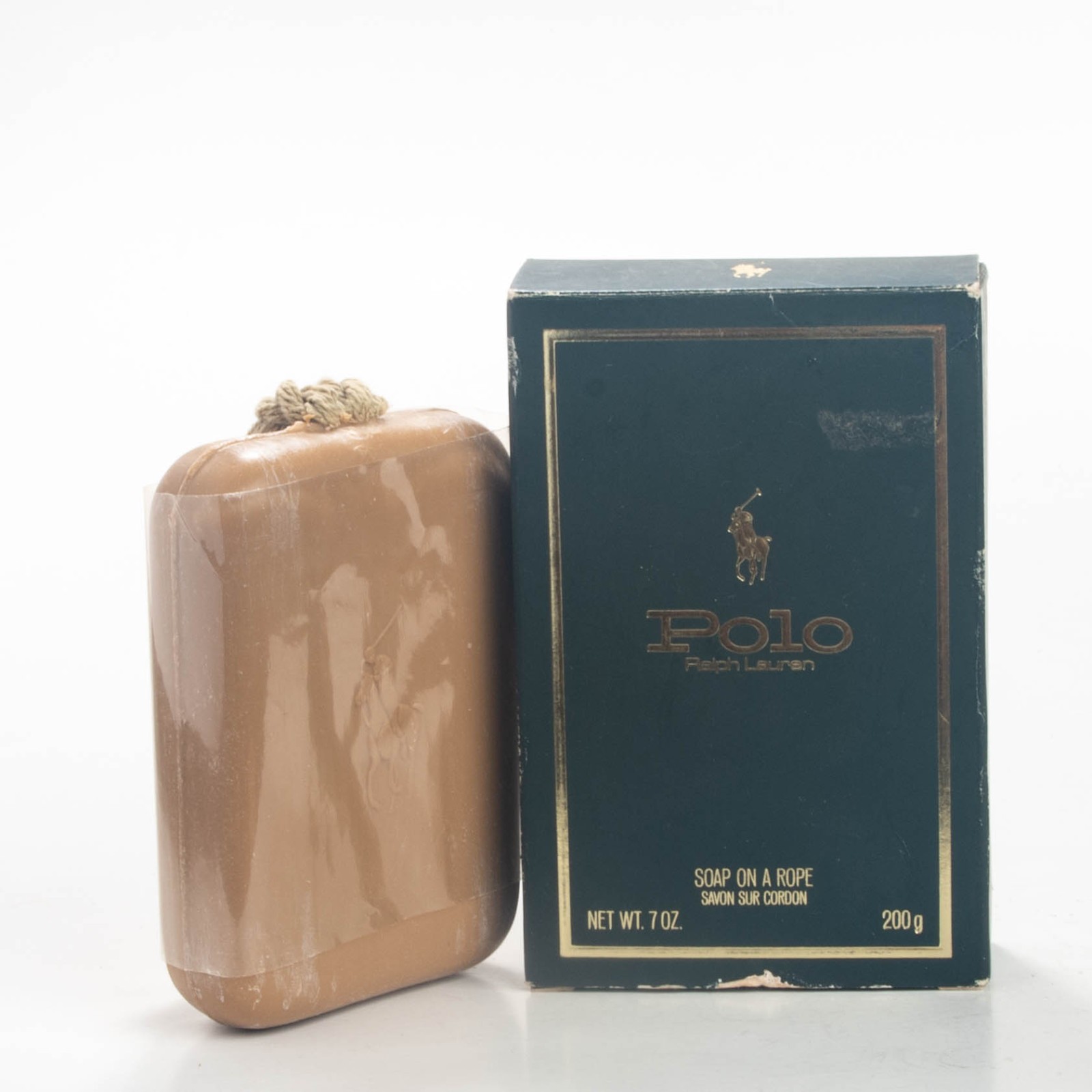 Ralph Lauren Polo Green Soap On A Rope 7OZ 200g Vintage Cosmair Bar Soap