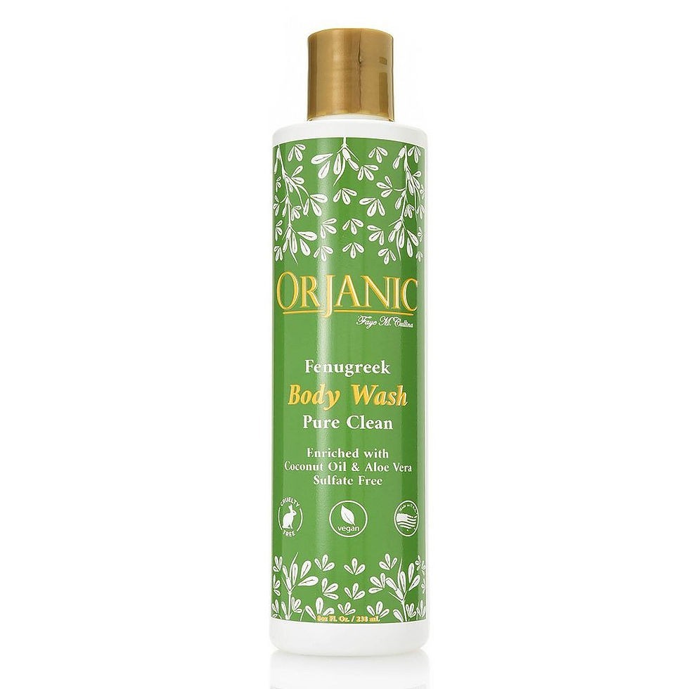 Luxurious Orjanic Fenugreek Nourishing Hydrating Body Wash 8oz, Shea Coconut