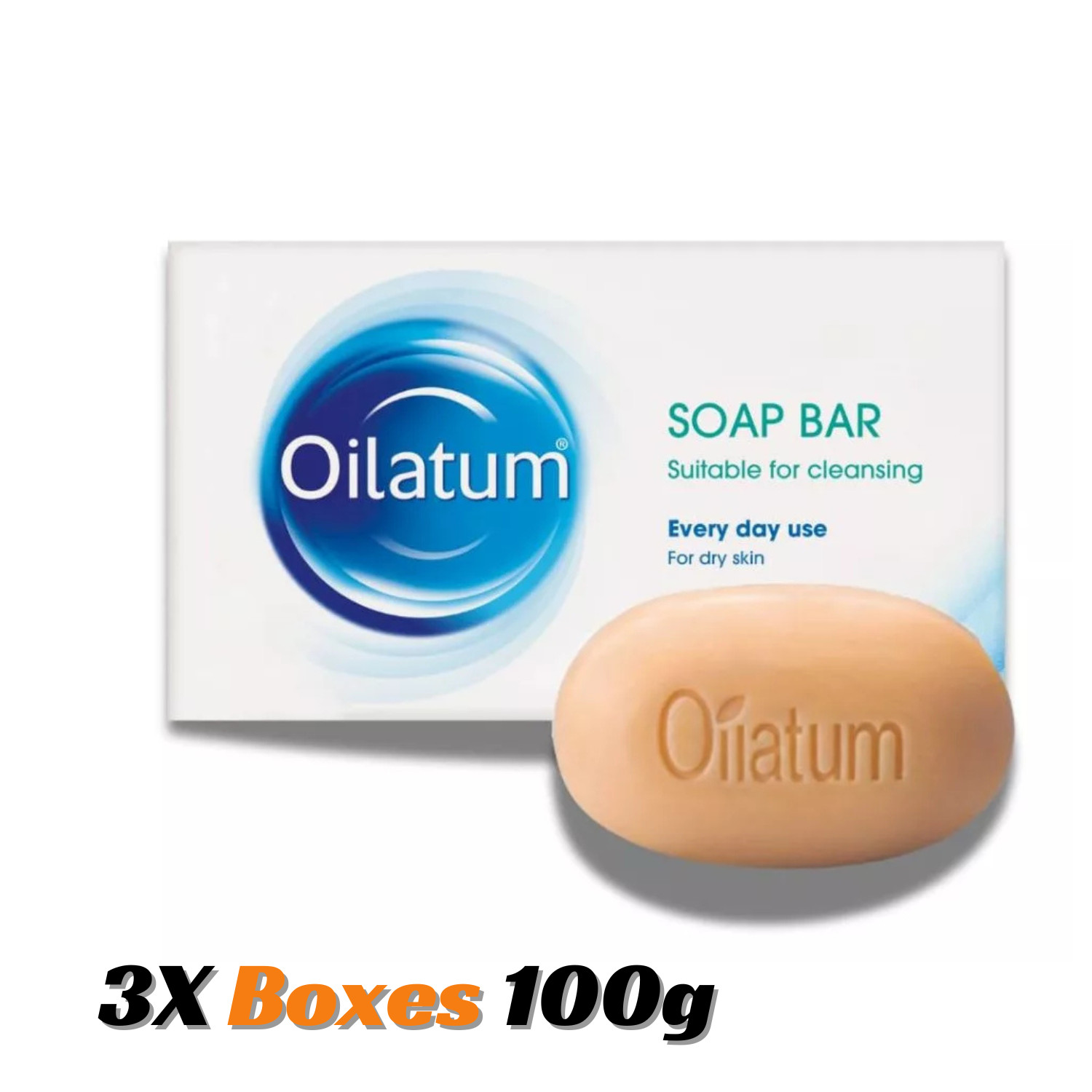 3 Box OILATUM Bar SOAP For Dry Skin 100g Gently Cleanses Moisturizes Free Ship