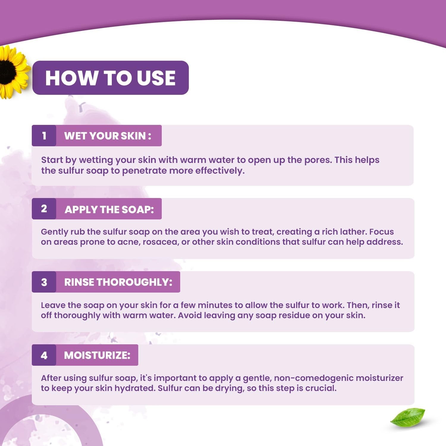 Sulfur Lavender Soap Bar Natural Skin Treatment for Acne, Bug Bites, Warts Tr…