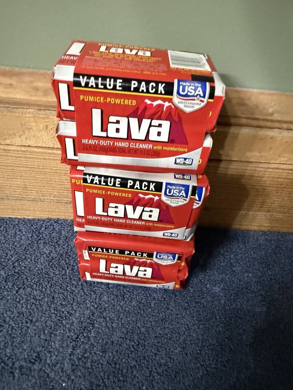 Lava Hand Soap 5.75 oz Bar Heavy Duty Pumice Powered Cleaner, WD40 . 6 Bars