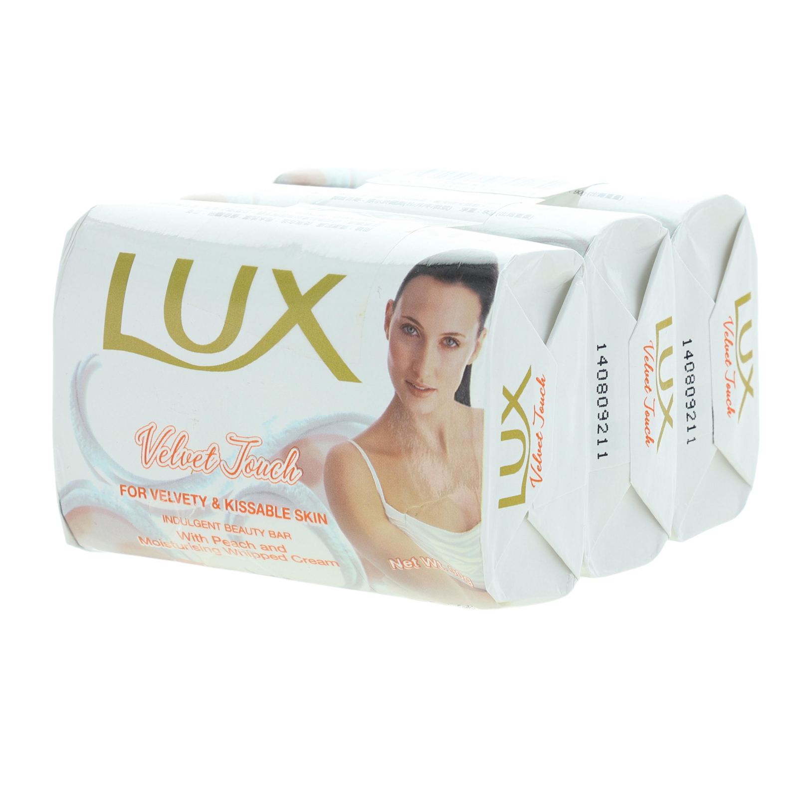 3x Lux Velvet Touch Indulgent Beauty Bar Soap Peach & Moisturizing Cream 3.3 oz.
