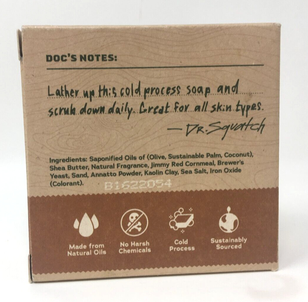 Dr Squatch Men’s Natural Soap Wood Barrel Bourbon Medium Grit 5 oz Bar