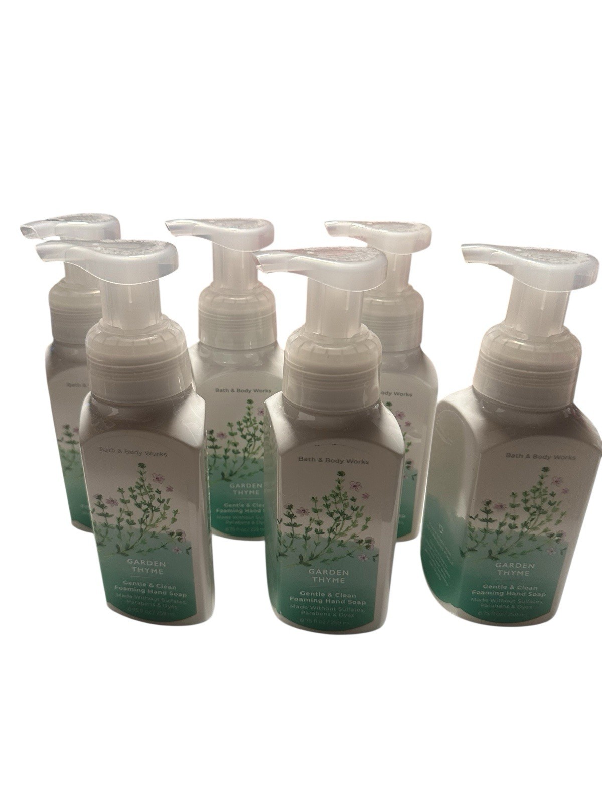 6 X New Bath & Body Works Gentle & Clean Foaming Hand Soap Wash GARDEN THYME