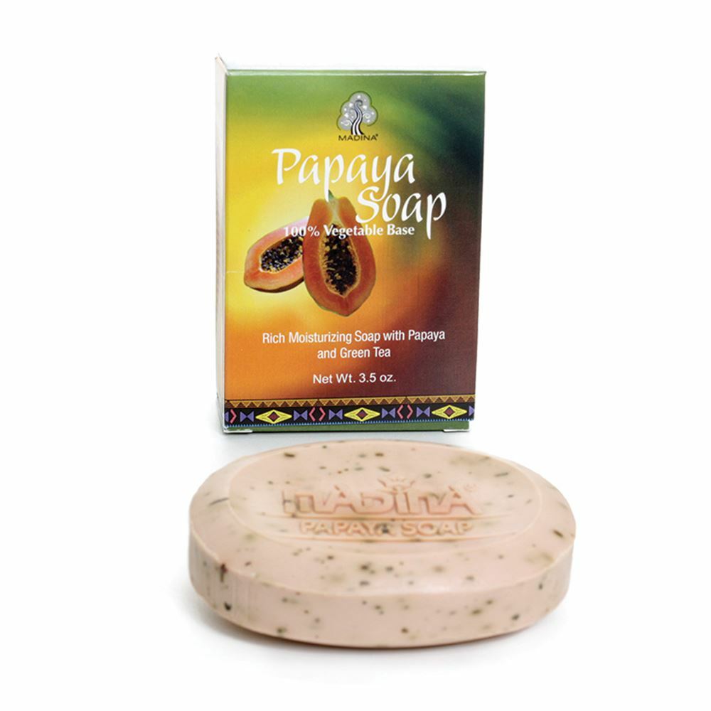 PAPAYA SKIN WHITENING HERBAL SOAP ENRICHED WITH VITAMIN E GREEN TEA CASTOR OIL