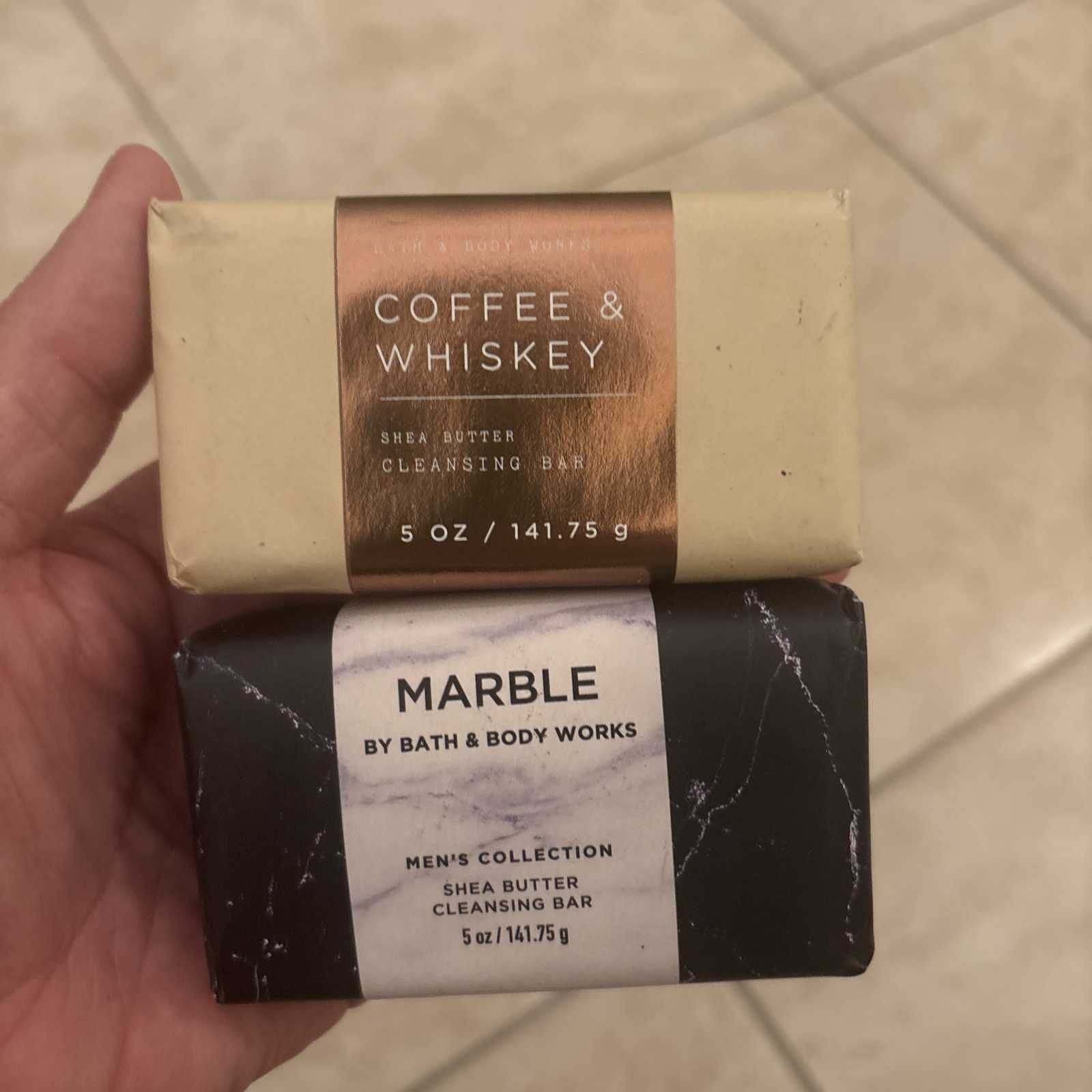 NEW Lot 2 Bath & Body Works Cleansing Bar Soaps 5 oz Shea Butter Coffee Whiskey