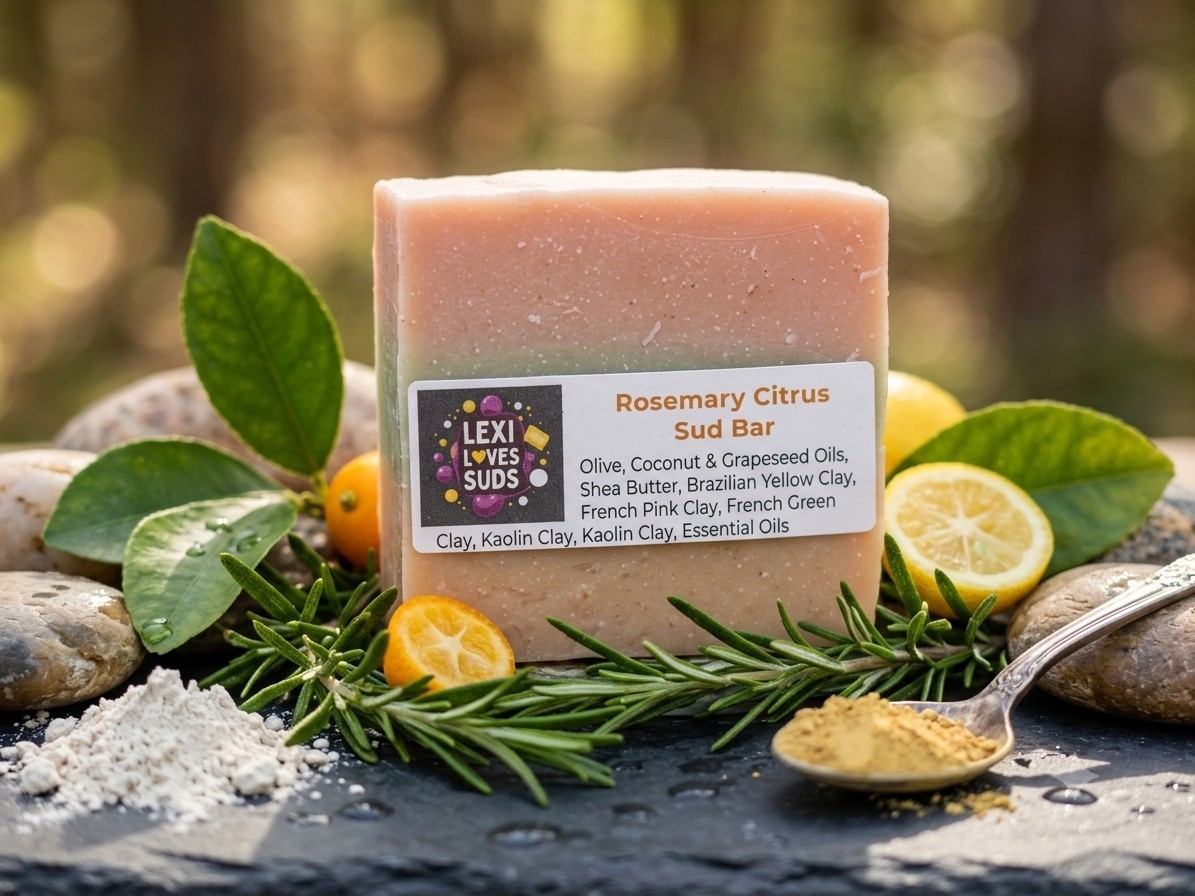 Rosemary Citrus Soap Bar by Lexi Loves Suds – Shea Butter & Natural Clays