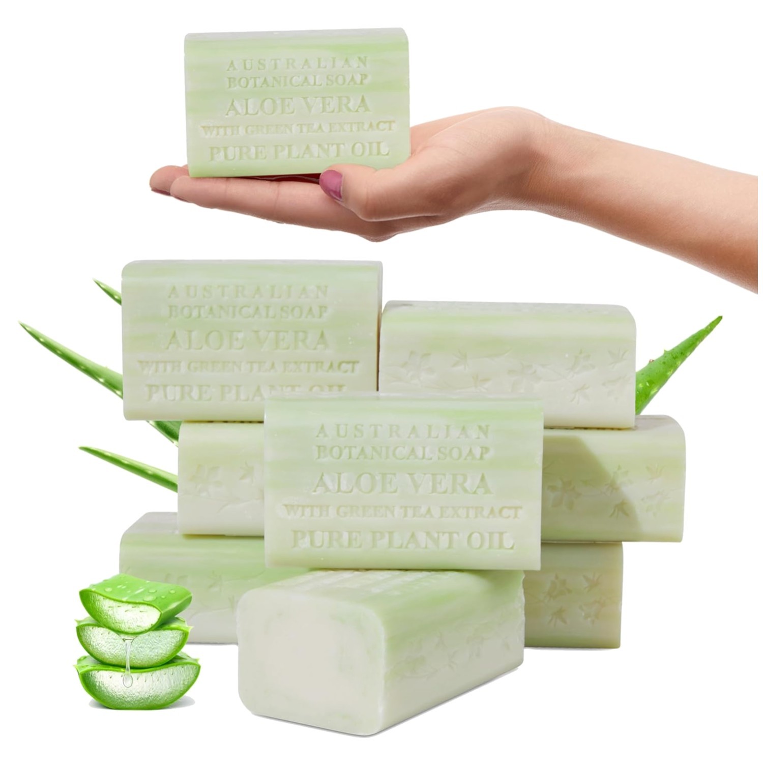 Moisturizing Aloe Shea Butter Soap Bars – 8 Pack