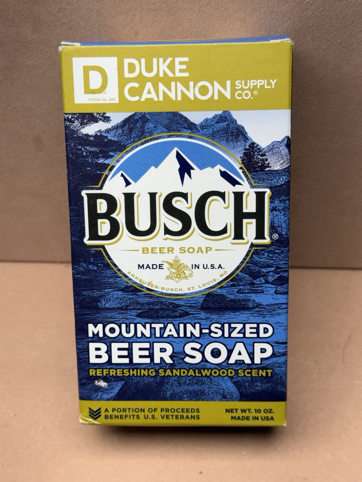 Duke Cannon Busch Beer Mountain Sized 10oz Bar Soap Made in USA Sandalwood Scent