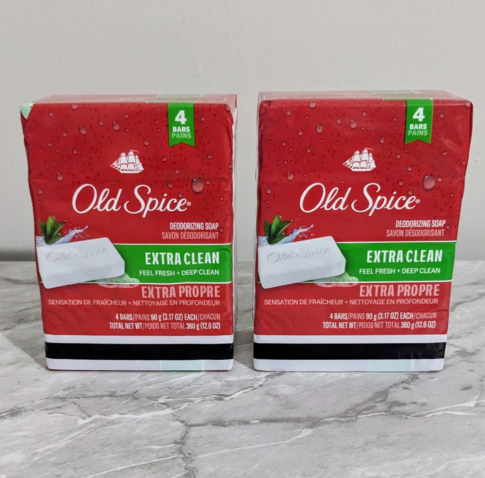 2X Old Spice Deodorizing Bar Soap Extra Clean Fresh & Deep Clean 3.17 oz. 8 Bars