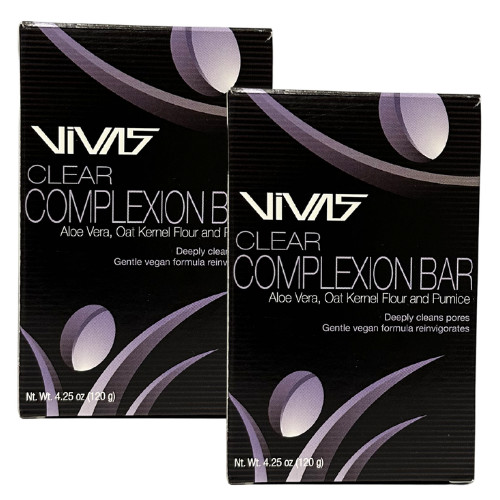2-Pack Vivas Clear Complexion Bar Aloe Vera Oat Kernel Flour, 4.25 oz