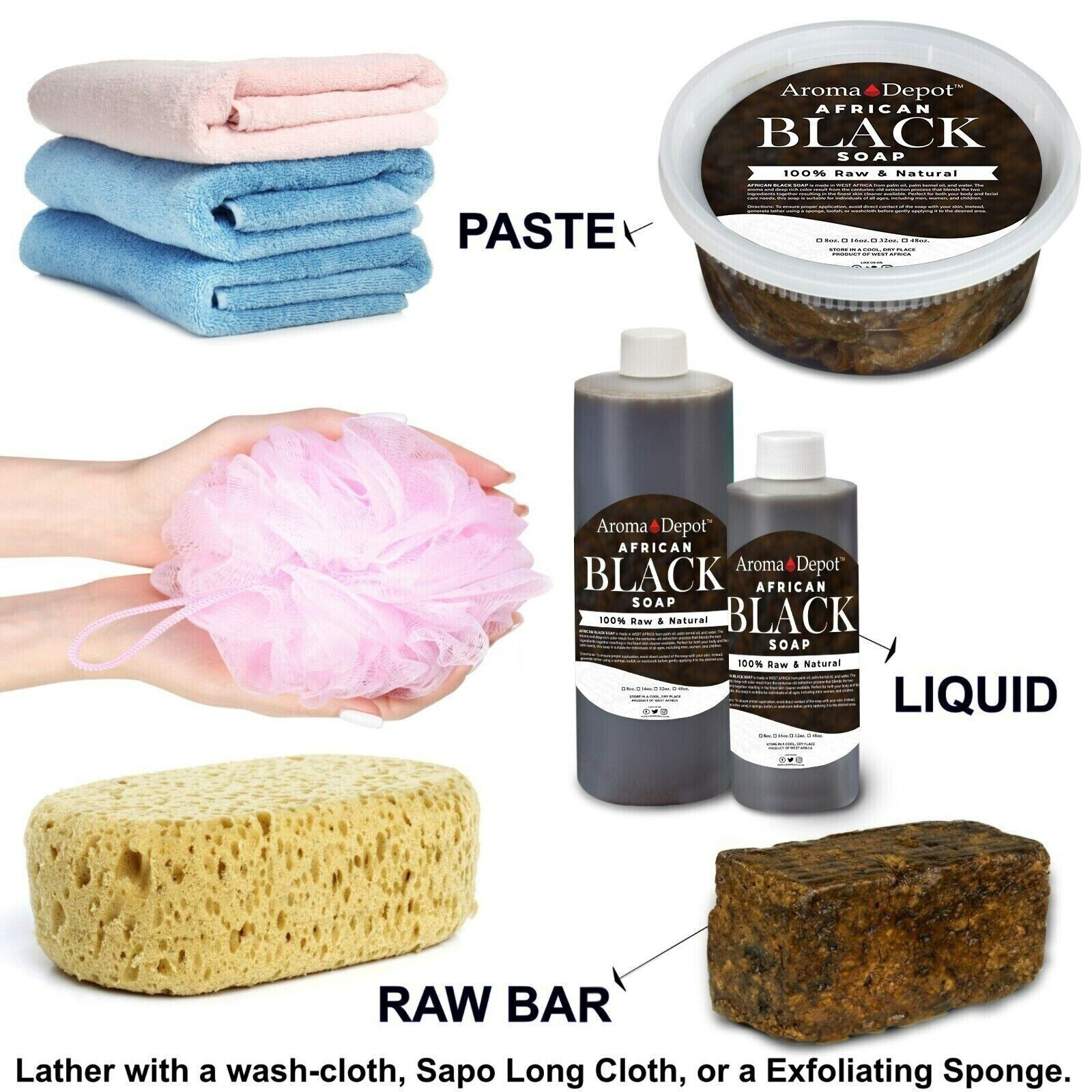 Black Soap Liquid Half Gallon African Soap Natural Wash Face Body Hair Shampoo