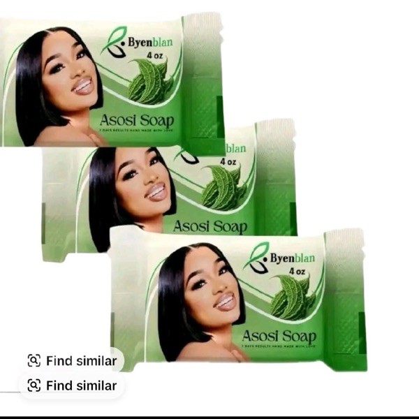 Byenblan Asosi Soap Bar for Women, Green Leaf Pattern Rectangular 4 oz Lot 3