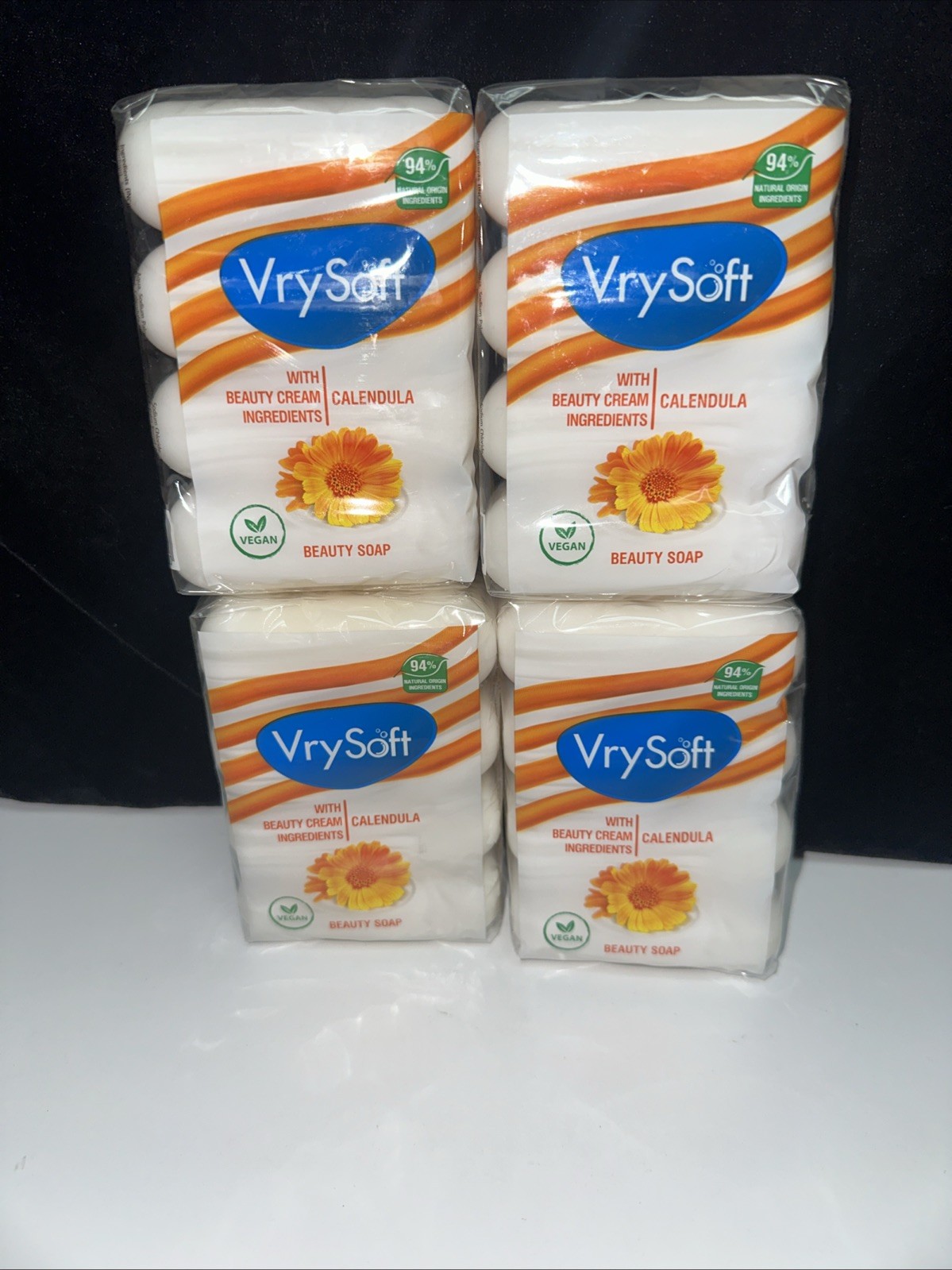 VRYSOFT-16 Bars-(4 Packs) CALENDULA Beauty SOAP, w/beauty Cream 11.28 oz/pack