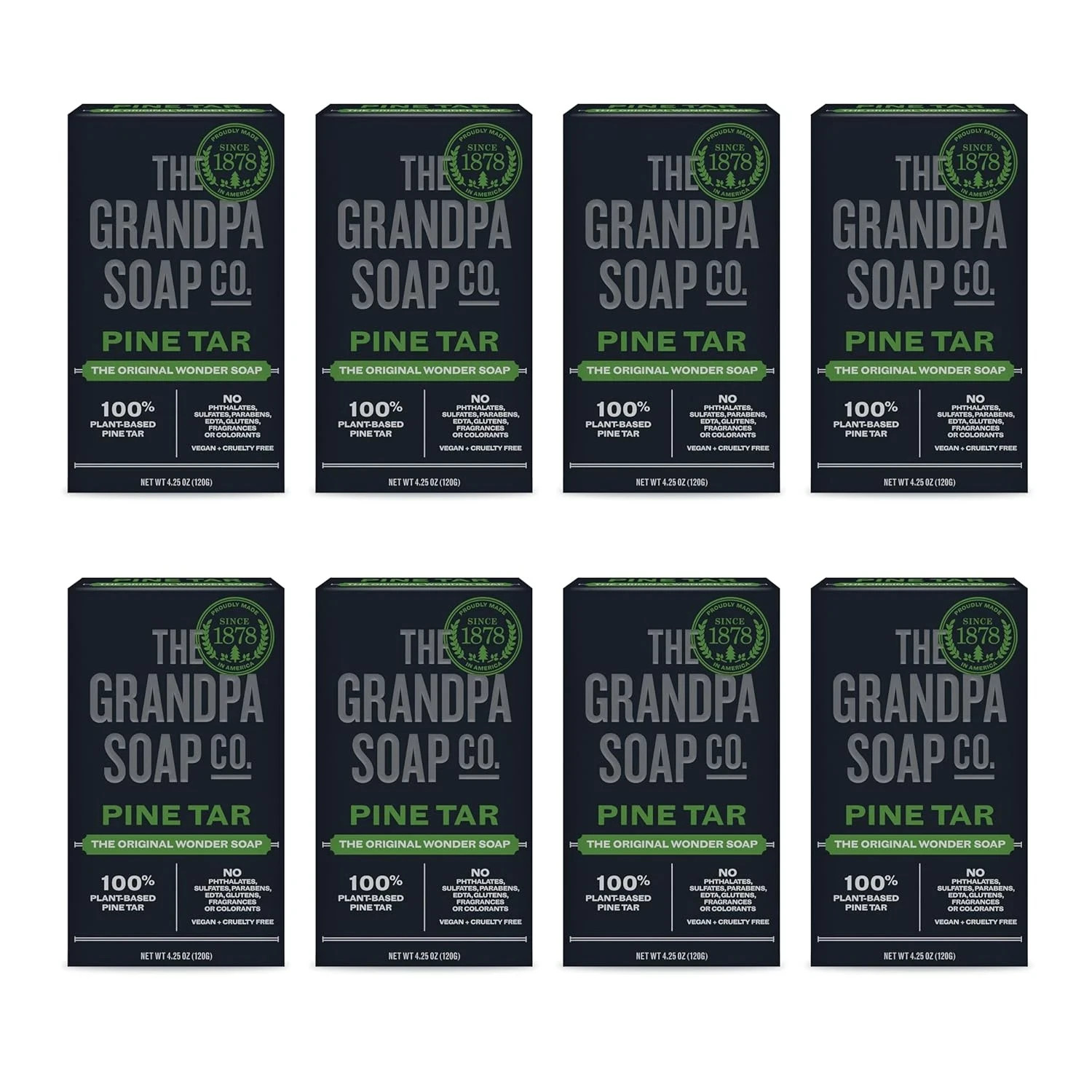 The Grandpa Soap Company Pine Tar Bar Soap for Men- Made with Pine Tar Oil, 3 in