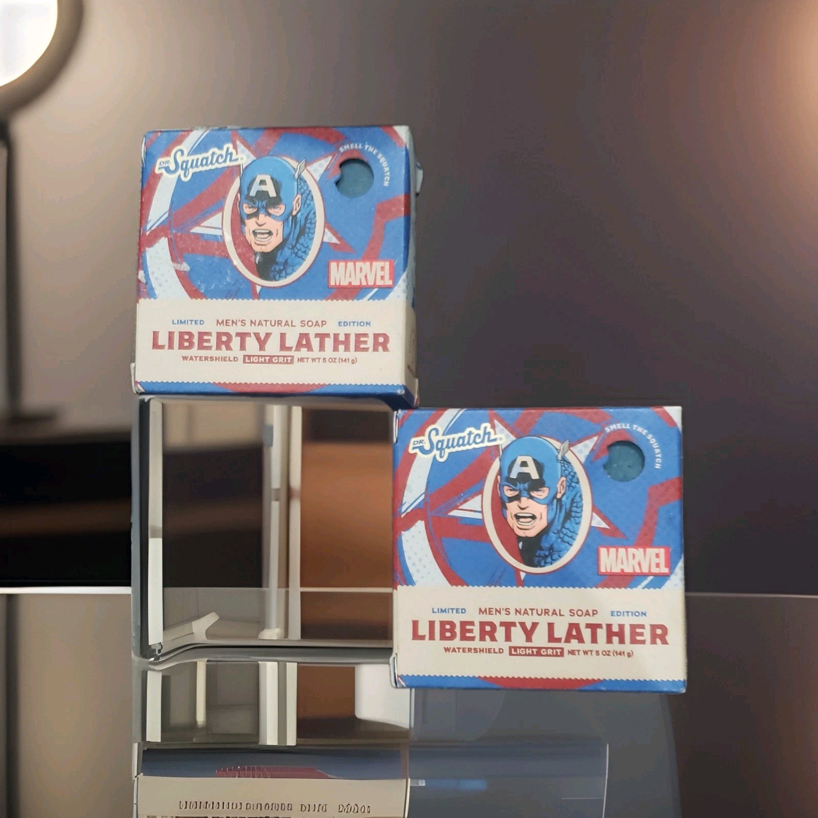 Dr. Squatch – Liberty Lather (Captain America) LIMITED EDITION 2 Pack Soap Bars.