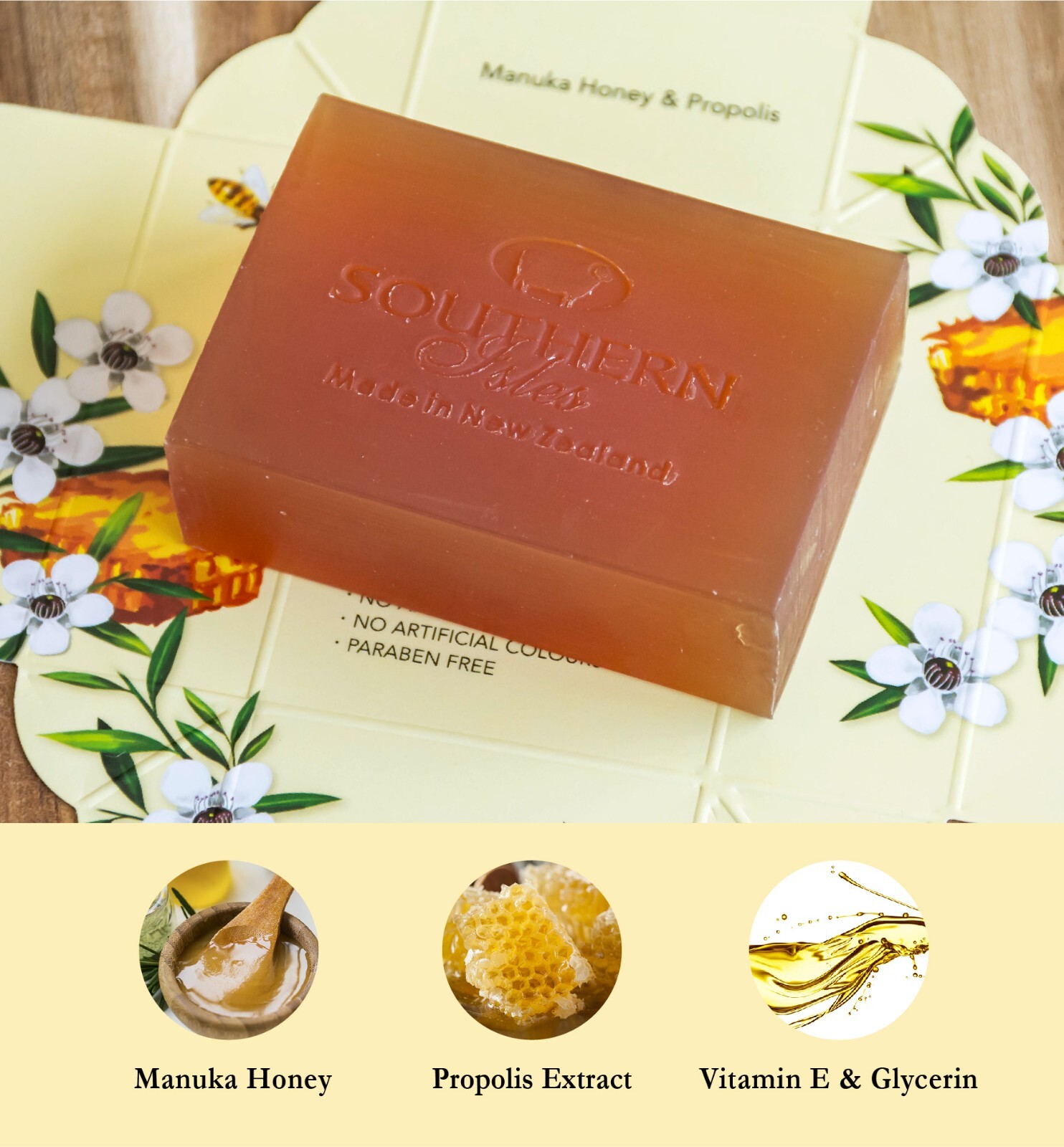 Manuka Honey & Propolis Soap | Southern Isles | New Zealand