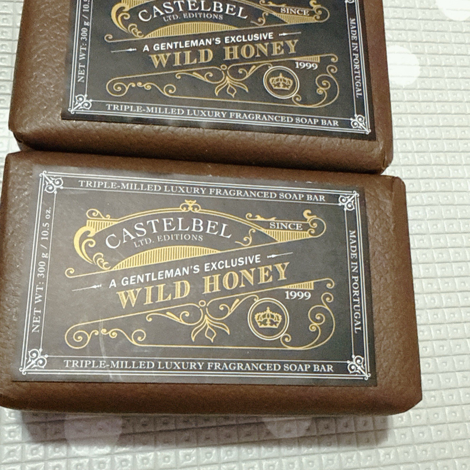 2pcs Castelbel Mens Grooming WILD HONEY Scented Triple Milled Bar Soap 10.5oz