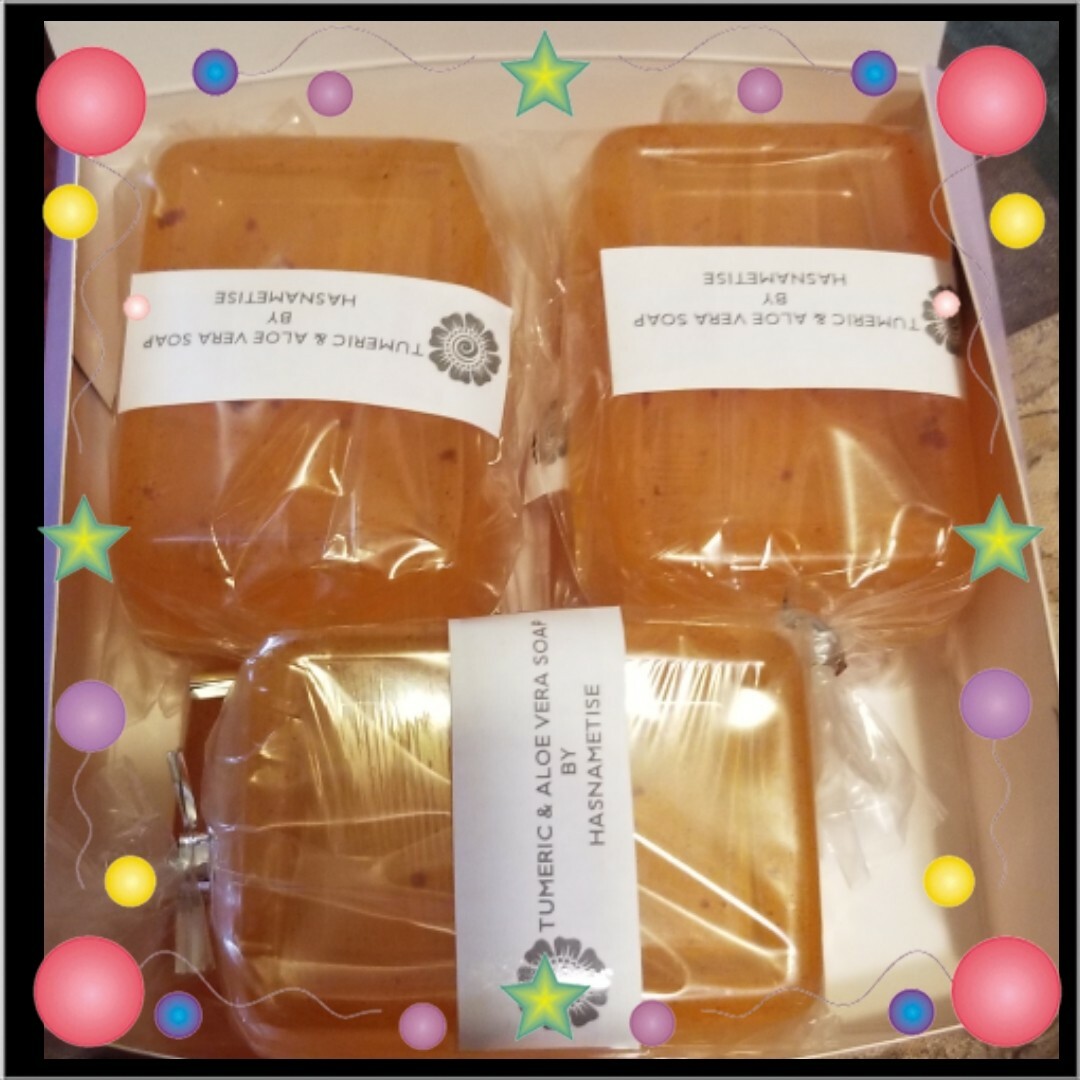 100% Natural Organic Turmeric Aloe Bar Soap Dark Spots Sensitive Skin Tone Acne