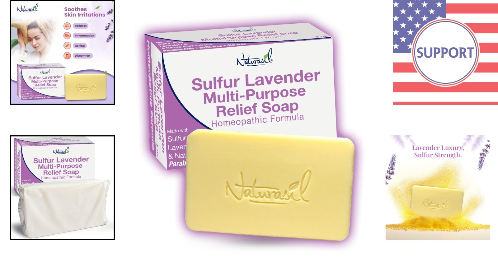 Cruelty-Free Sulfur Lavender Soap: Natural Relief for Acne and Warts – 5 Oz