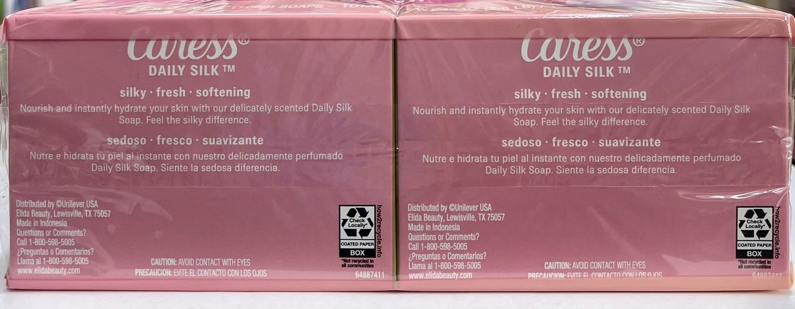 12 Bar Caress Daily Silk Body Bar Soap White Peach & Orange Blossom 3.75 OZ Each