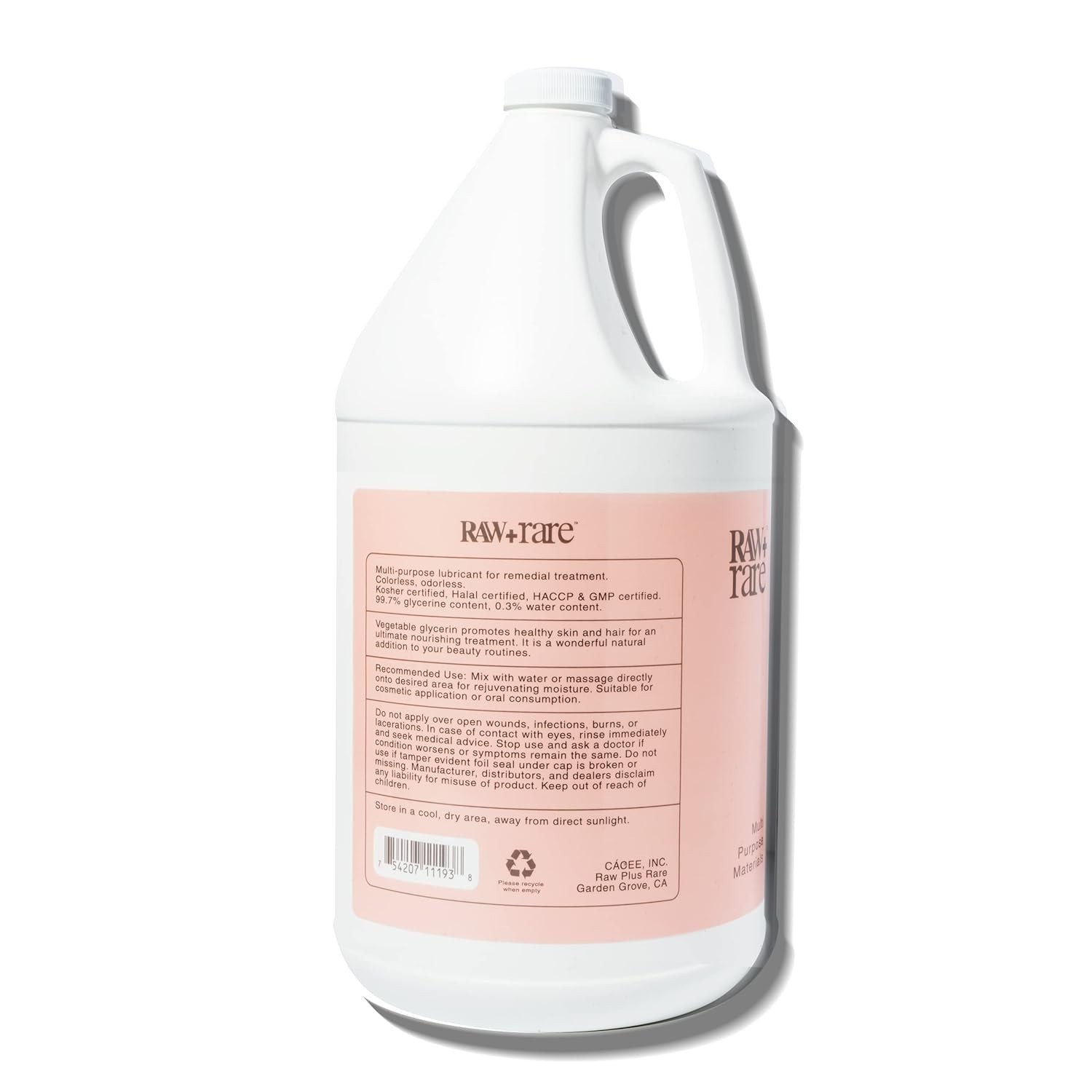 Natural Vegetable Glycerin, Bulk Gallon 128 fl oz, for Skin, Hair & Crafts