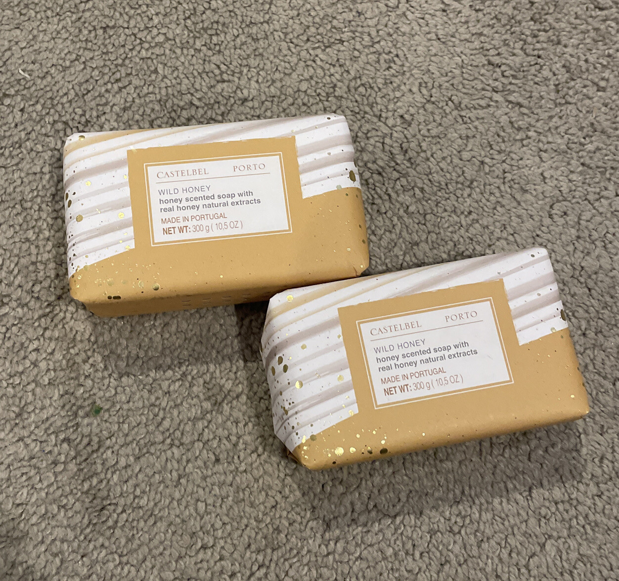 2 CASTELBEL Porto Honey Scented Wild Honey Body Soap Bar 10.5OZ