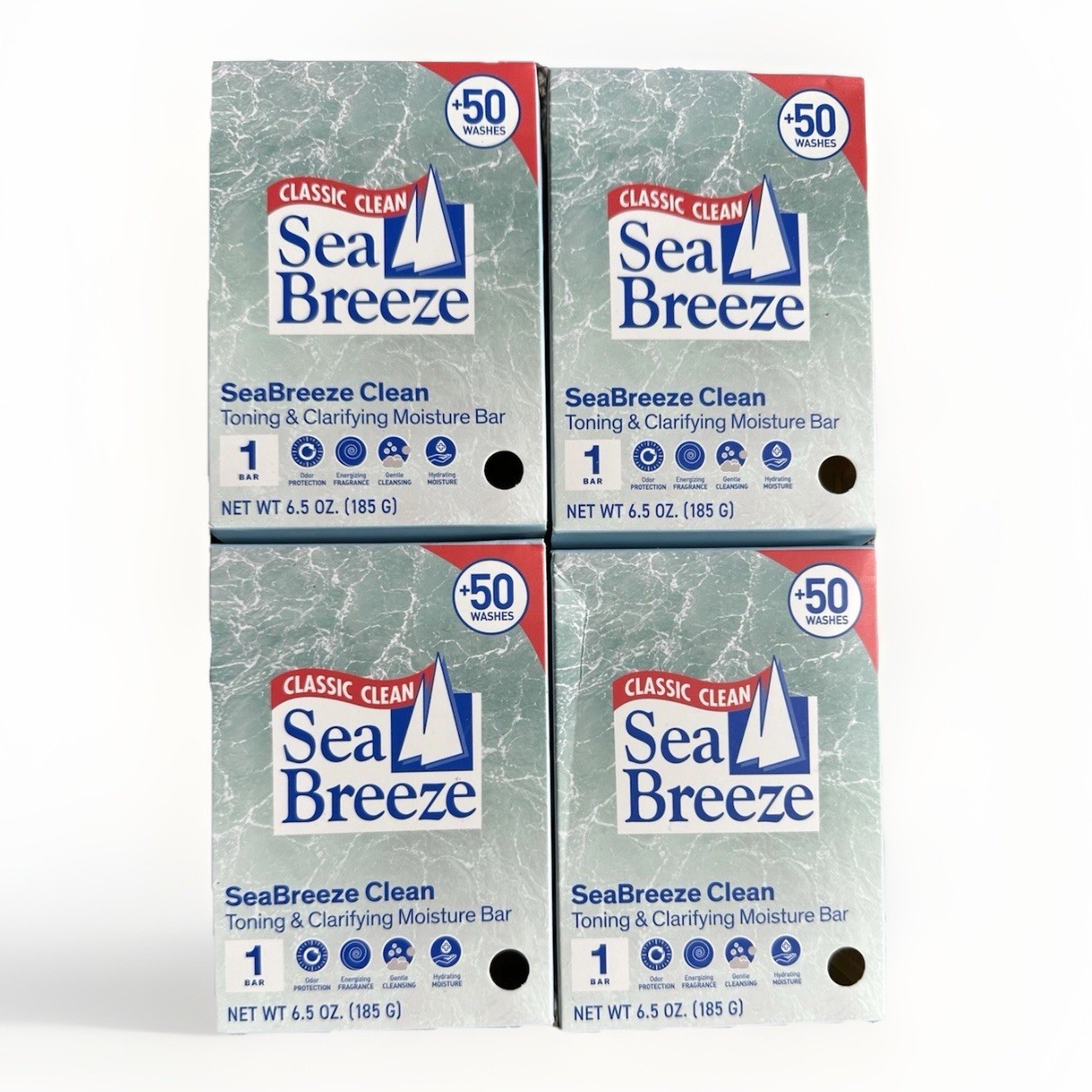 Sea Breeze Classic Clean Clarifying Moisture Bar Soap 6.5oz Lot of 4 – USA Ship