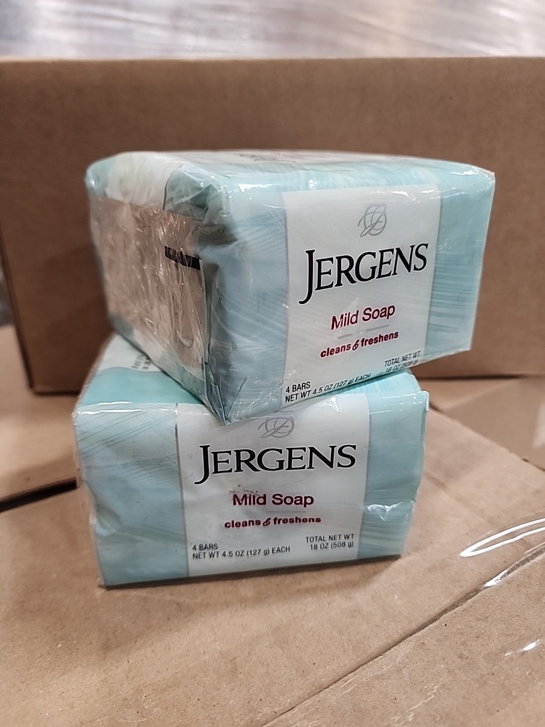 8x Lot Jergens Mild Soap 4.5 Oz Bars W/ Tallow & Tallowate (2x Pack of 4 Bars)