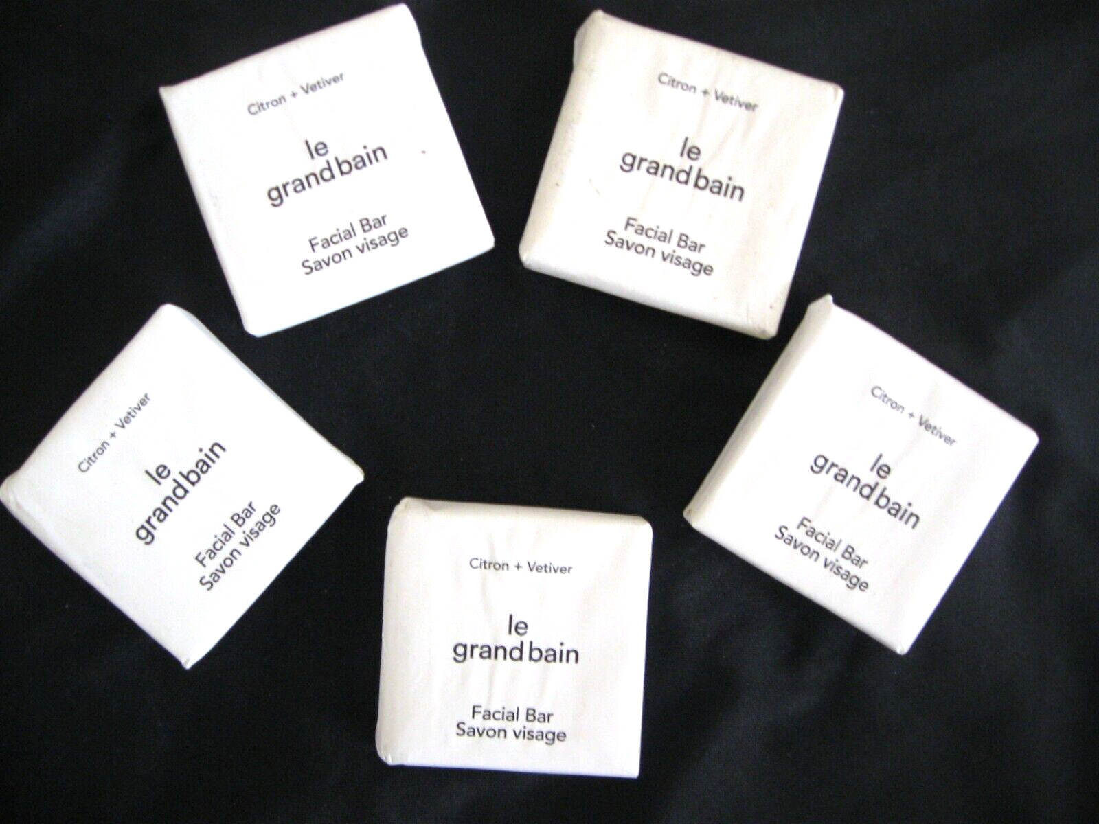LOT OF 5 LE Grand Bain FACIAL SOAP BAR Citron+Vetiver 25g / 0.88oz Each