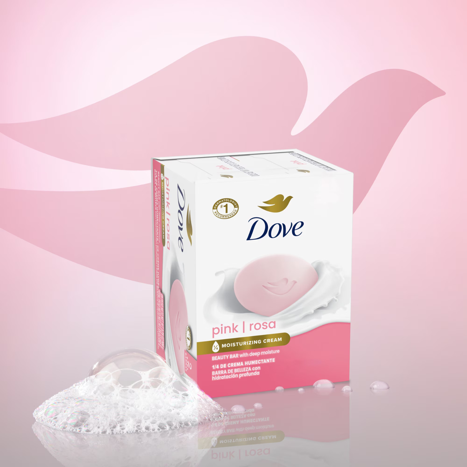 Dove Pink Beauty Bar Soap Moisturizing All Skin 3.75 oz 12 Bars, 2 Pack