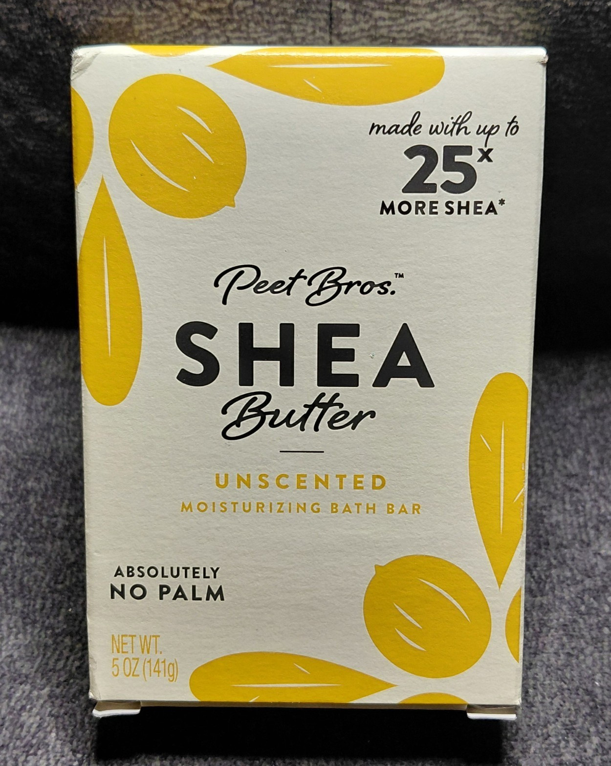 Peet Bros. Shea Butter Bath Bar 5 oz Unscented Moisturizing Palm Oil-Free